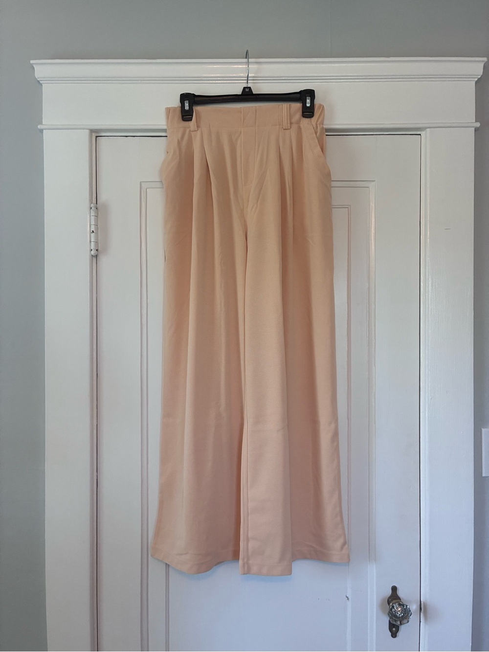Halara Flex High Waisted Pocket Wide Leg Waffle Work Pants, Mellow Buff NWT, Med